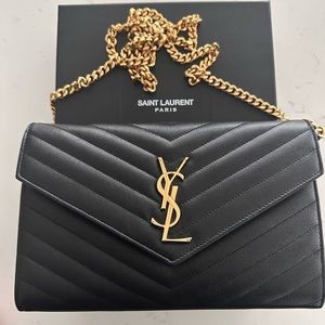 YSL AUTHENTIC CASSANDRE MATELASSÉ CHAIN WALLET